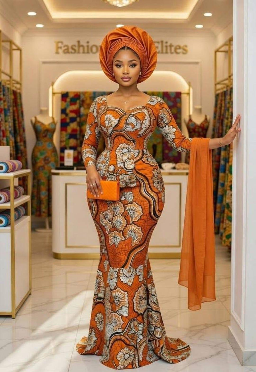 Dfabs&Keonna models in coordinated embellished Ankara looks